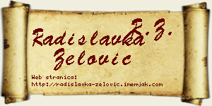 Radislavka Zelović vizit kartica